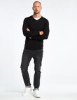 North South Merino V-Neck Jumper, Black product photo View 03 S