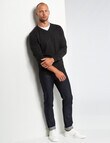 North South Merino V-Neck Jumper, Charcoal product photo View 03 S