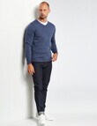 North South Merino V-Neck Jumper, Denim Marl product photo View 03 S