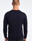 North South Merino V-Neck Jumper, Navy product photo View 02 S