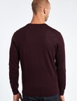 North South Merino V-Neck Jumper, Plum product photo View 02 S