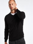 North South Merino V-Neck Jumper, Black product photo
