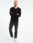 North South Merino V-Neck Jumper, Black product photo View 03 S