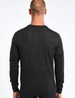 North South Merino V-Neck Jumper, Charcoal product photo View 02 S