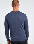 North South Merino V-Neck Jumper, Denim Marl product photo View 02 S