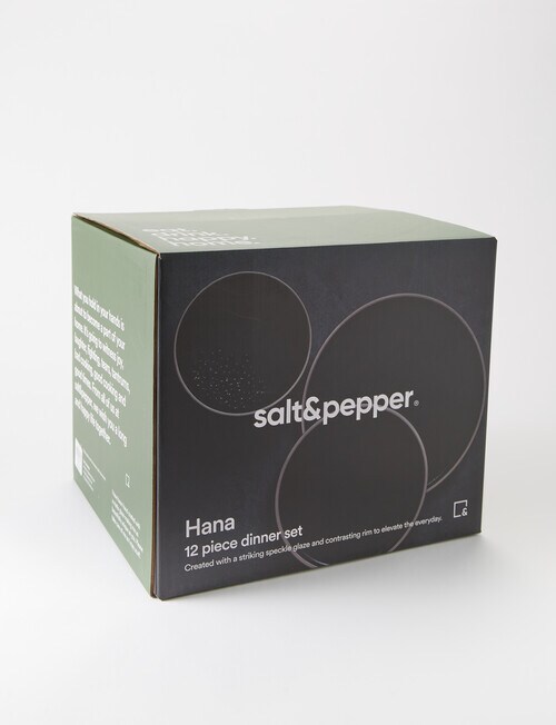 Salt&Pepper Hana Dinner Set, 12Piece, Black Dinnerware