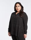 Studio Curve Collection Long Sleeve Magic Shirt, Black product photo