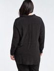Studio Curve Collection Long Sleeve Magic Shirt, Black product photo View 02 S