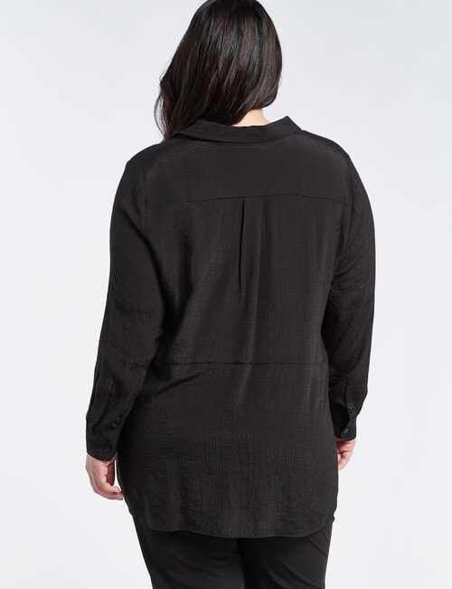 Studio Curve Collection Long Sleeve Magic Shirt, Black product photo View 02 L