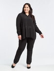 Studio Curve Collection Long Sleeve Magic Shirt, Black product photo View 03 S