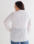 Studio Curve Collection Long Sleeve Magic Shirt, White product photo View 02 S