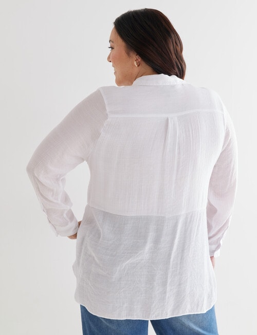 Studio Curve Long Sleeve Magic Shirt, White product photo View 02 L