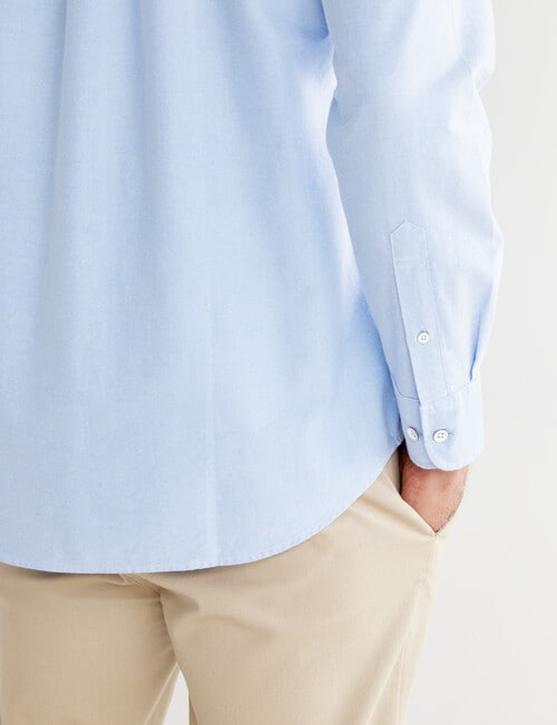 L+L Oxford Contrast Long-Sleeve Shirt, Light Blue product photo View 05 L