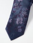 Laidlaw + Leeds Tonal Floral Tie, 7cm, Navy product photo View 02 S