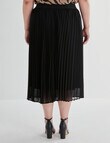 Studio Curve Collection Pleated Midi Skirt, Black product photo View 02 S