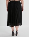 Studio Curve Collection Pleated Midi Skirt, Black product photo View 02 S