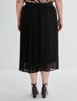 Studio Curve Pleated Midi Skirt, Black product photo View 02 S