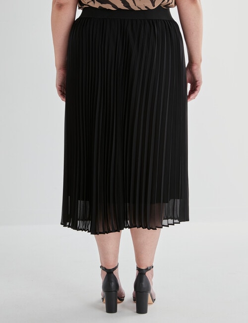Studio Curve Pleated Midi Skirt, Black product photo View 02 L