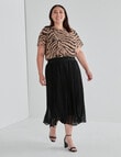 Studio Curve Pleated Midi Skirt, Black product photo View 03 S