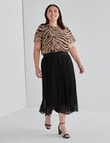 Studio Curve Collection Pleated Midi Skirt, Black product photo View 03 S