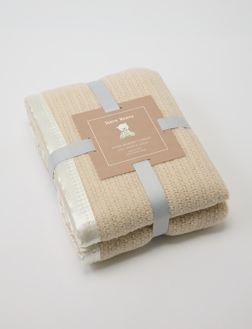Teeny Weeny Wool Thermacell Cot Blanket, Cream product photo