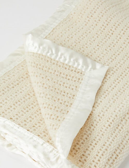 Teeny Weeny Wool Thermacell Cot Blanket, Cream product photo View 02 L