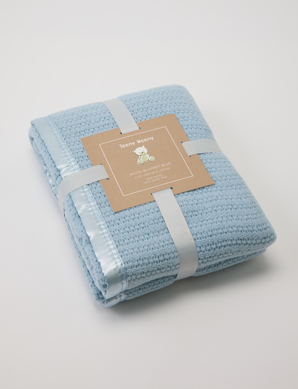 Teeny Weeny Wool Thermacell Cot Blanket, Blue - Baby Manchester