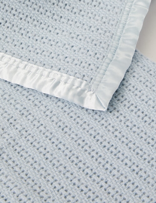 Teeny Weeny Wool Thermacell Cot Blanket, Blue product photo View 03 L