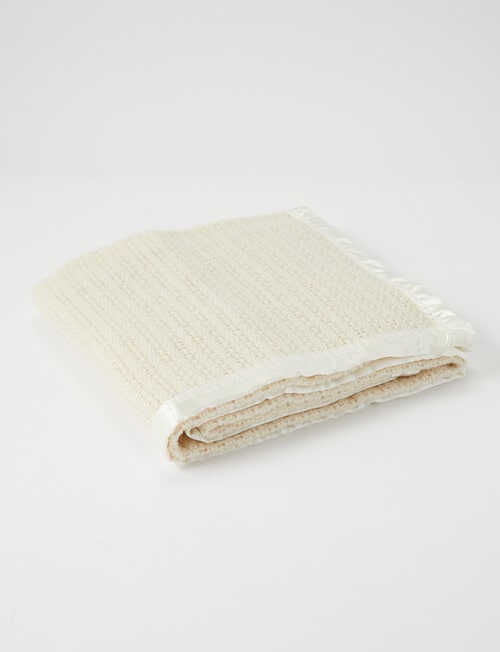 Teeny Weeny Wool Thermacell Bassinet Blanket, Cream product photo View 02 L