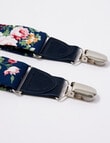 Laidlaw + Leeds Floral Braces, Navy product photo View 02 S