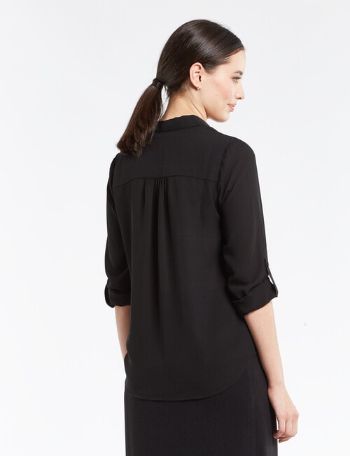 Oliver Black Roll Up Long-Sleeve Blouse, Black product photo View 02 L