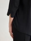 Oliver Black Mandarin Shirt with Cuff, Black product photo View 05 S
