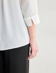 Oliver Black Mandarin Shirt with Cuff, Ivory product photo View 05 S