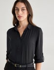 Oliver Black Long Sleeve Roll-Up Blouse, Black product photo
