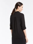 Oliver Black Roll Up Long-Sleeve Blouse, Black product photo View 02 S