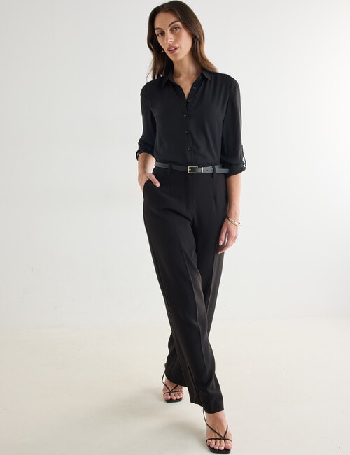 Oliver Black Long Sleeve Roll-Up Blouse, Black product photo View 03 L