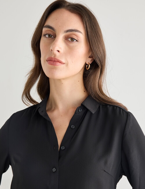 Oliver Black Long Sleeve Roll-Up Blouse, Black product photo View 05 L