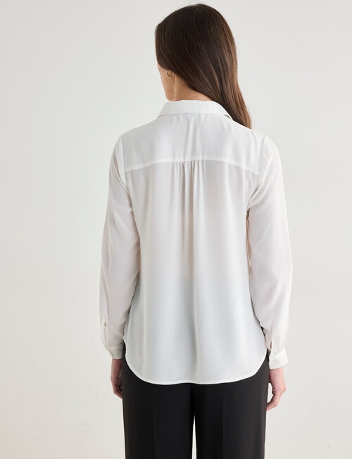 Oliver Black Long Sleeve Roll-Up Blouse, Ivory product photo View 02 L