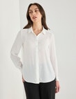 Oliver Black Long Sleeve Roll-Up Blouse, Ivory product photo View 04 S