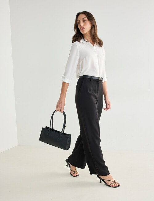 Oliver Black Long Sleeve Roll-Up Blouse, Ivory product photo View 06 L
