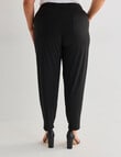 Studio Curve Collection Tie-Waist Knit Jogger Pant, Black product photo View 02 S