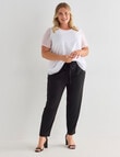 Studio Curve Collection Tie-Waist Knit Jogger Pant, Black product photo View 03 S