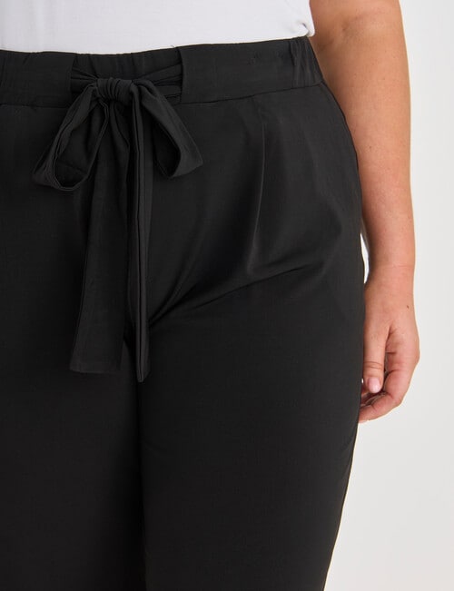 Studio Curve Collection Tie-Waist Knit Jogger Pant, Black product photo View 04 L