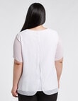 Studio Curve Collection Double-Layer Split Top, White product photo View 02 S