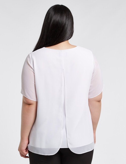 Studio Curve Collection Double-Layer Split Top, White product photo View 02 L