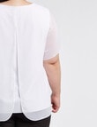 Studio Curve Collection Double-Layer Split Top, White product photo View 04 S