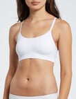 Honey Vegas Seamfree X-Back Crop Top, White, 8-16 product photo