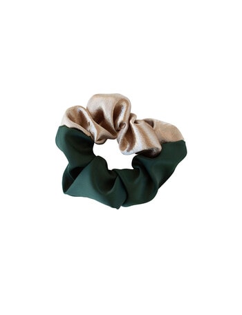 Adorn by Mae Elastic Scrunchie, Two Tone Green/Gold product photo