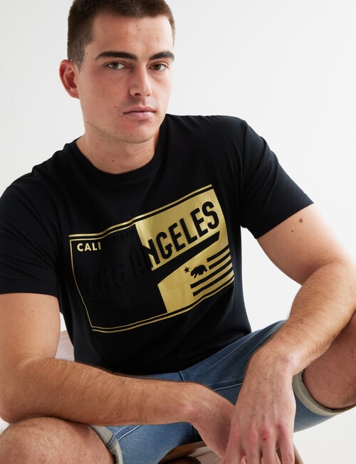 Tarnish Embossed Cali Tee, Black & Gold product photo View 04 L