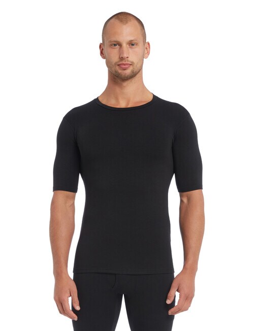 Superfit Short-Sleeve Superfine Thermal Top, Black product photo